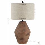 SAFAVIEH Lighting Nini Rustic 26-inch LED Table Lamp - 15" W x 15" L x 26.25" H - 15Wx15Dx26H