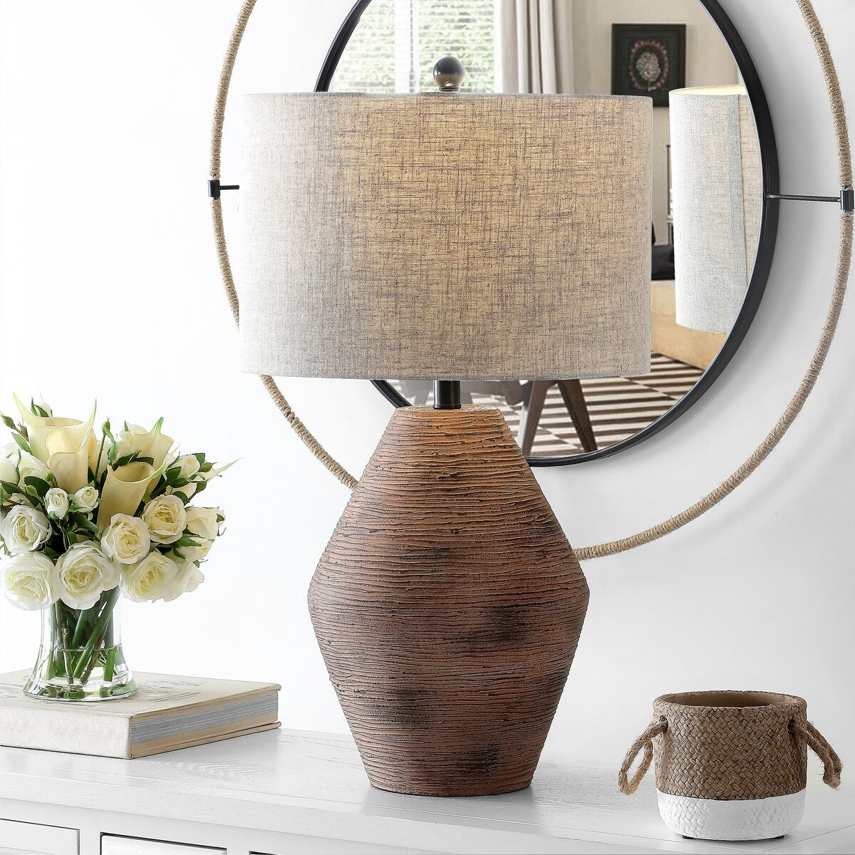 SAFAVIEH Lighting Nini Rustic 26-inch LED Table Lamp - 15" W x 15" L x 26.25" H - 15Wx15Dx26H