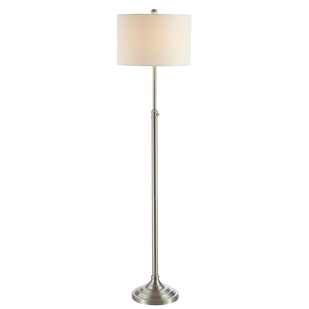 SAFAVIEH Lighting Njomeza 51-62-inch Adjustable Led Floor Lamp - 15" x 15" x 51-62" - Brush Nickel - 15Wx15Dx62H