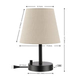 SAFAVIEH Lighting Oceana 14-inch Table Lamp with Usb Charging Port (LED Bulb Included) - 9 In. W x 9 In. D x 13.5 In. H