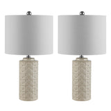 SAFAVIEH Lighting Ombline 24-inch Ceramic Table Lamp (Set of 2) - 13Wx13Dx24H