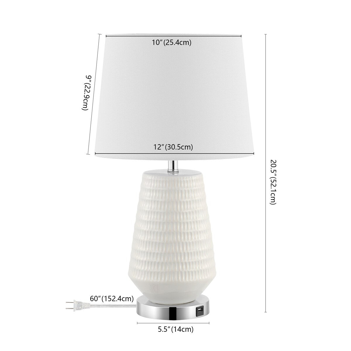 SAFAVIEH Lighting Onelia 18-inch LED Table Lamp - 12" W x 12" D x 21" H