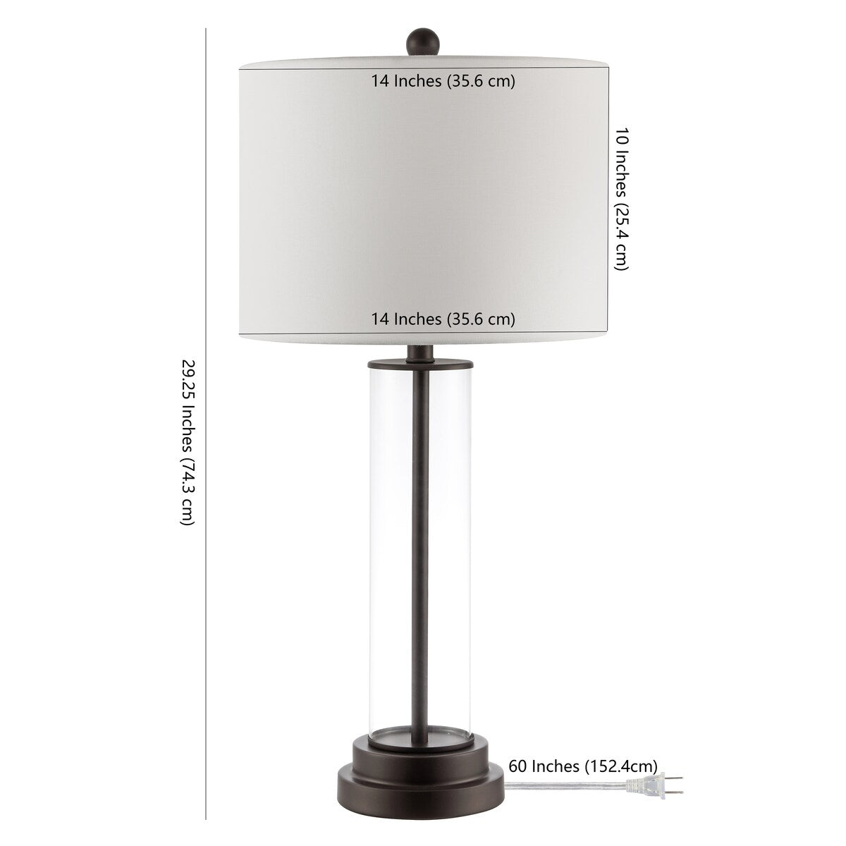 SAFAVIEH Lighting Onica 26-inch Glass Table Lamp - 14" x 14" x 26" - 14Wx14Dx29H