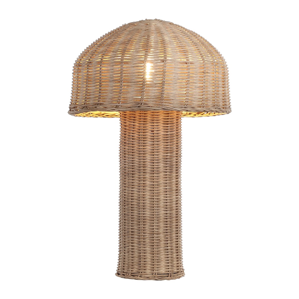 SAFAVIEH Lighting Ornella Rattan Dome Mushroom 16-inch Table Lamp (LED Bulb Included) - 10.3 In. W x 10.3 In. D x 16.3 In. H