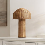 SAFAVIEH Lighting Ornella Rattan Dome Mushroom 16-inch Table Lamp (LED Bulb Included) - 10.3 In. W x 10.3 In. D x 16.3 In. H