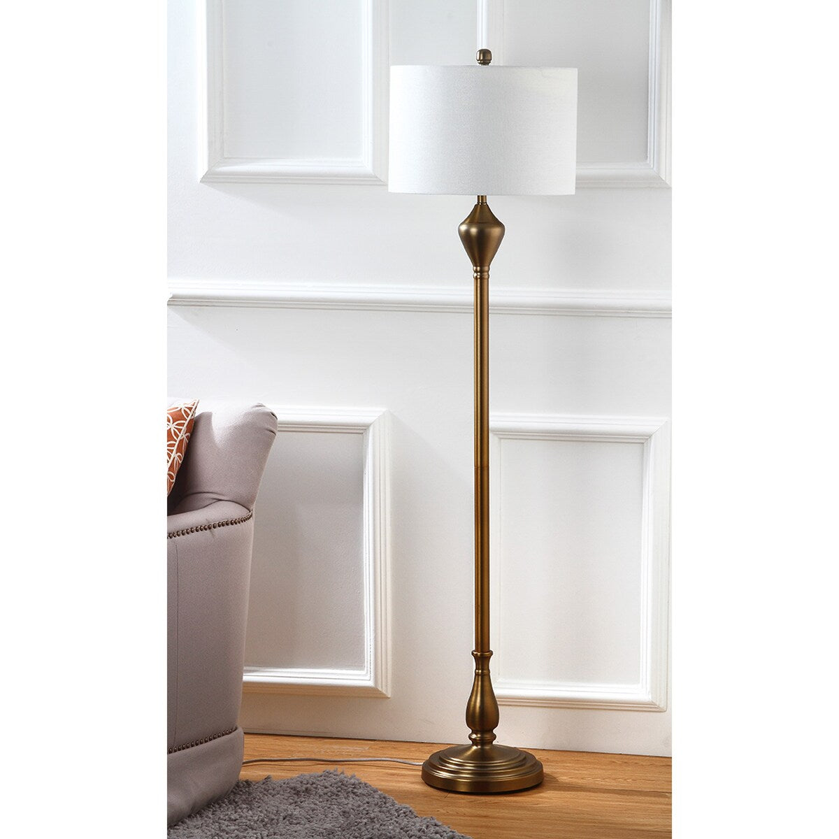 SAFAVIEH Lighting Petrina 61-inch Gold Floor Lamp - 15"x15"x60.5" - 15Wx15Dx61H