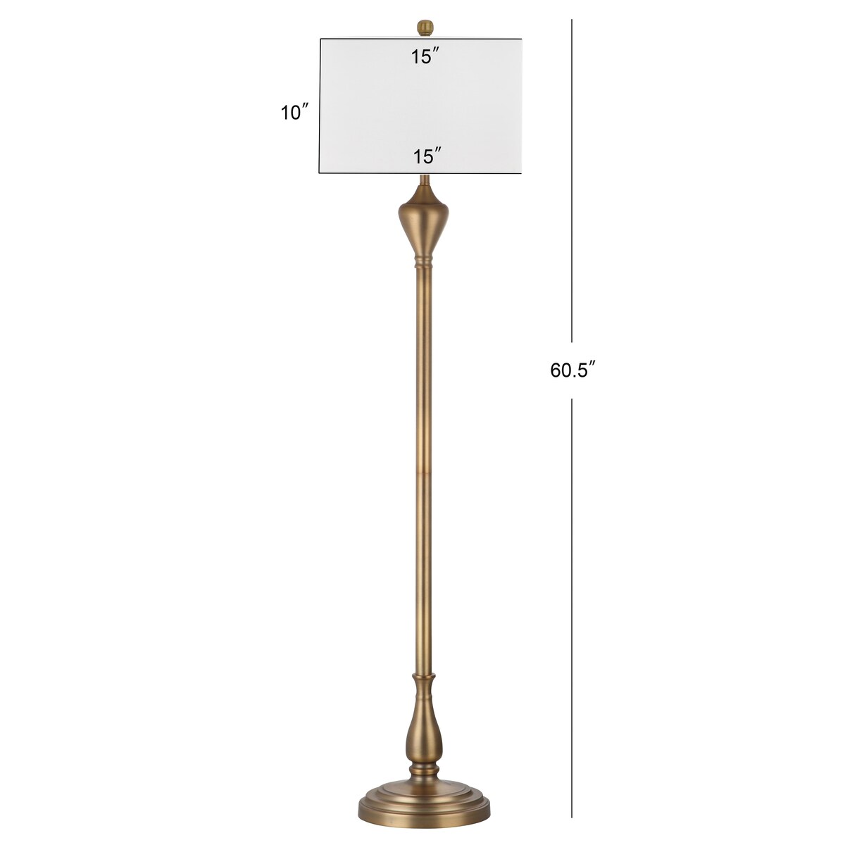 SAFAVIEH Lighting Petrina 61-inch Gold Floor Lamp - 15"x15"x60.5" - 15Wx15Dx61H