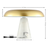 SAFAVIEH Lighting Pierrine Modern Dome Mushroom 10-inch Table Lamp (LED Bulb Included) - 14.25 In. W x 14.3 In. D x 10 In. H