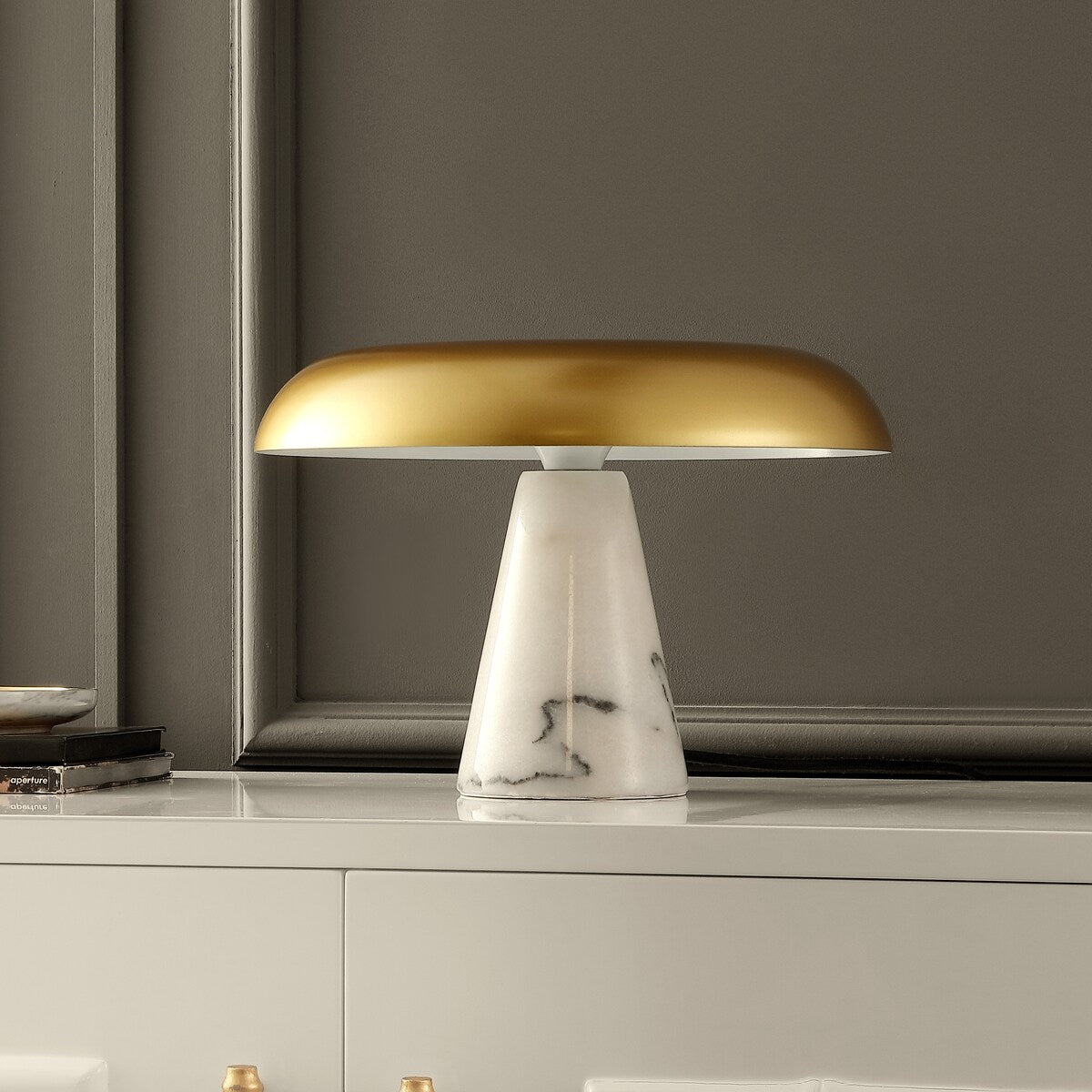 SAFAVIEH Lighting Pierrine Modern Dome Mushroom 10-inch Table Lamp (LED Bulb Included) - 14.25 In. W x 14.3 In. D x 10 In. H