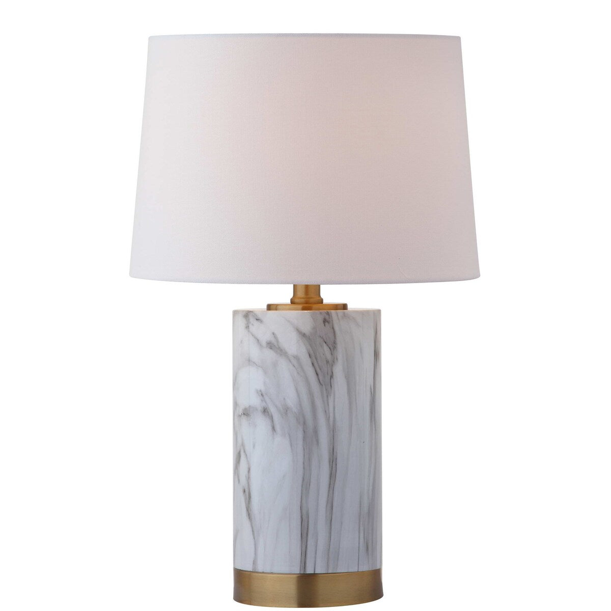 SAFAVIEH Lighting Piper 18.25-inch White/ Black Marble Table Lamp - 11" x 11" x 18.25" - 11Wx11Dx18H