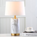 SAFAVIEH Lighting Piper 18.25-inch White/ Black Marble Table Lamp - 11" x 11" x 18.25" - 11Wx11Dx18H