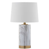 SAFAVIEH Lighting Piper 18.25-inch White/ Black Marble Table Lamp - 11" x 11" x 18.25" - 11Wx11Dx18H