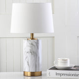 SAFAVIEH Lighting Piper 18.25-inch White/ Black Marble Table Lamp - 11" x 11" x 18.25" - 11Wx11Dx18H