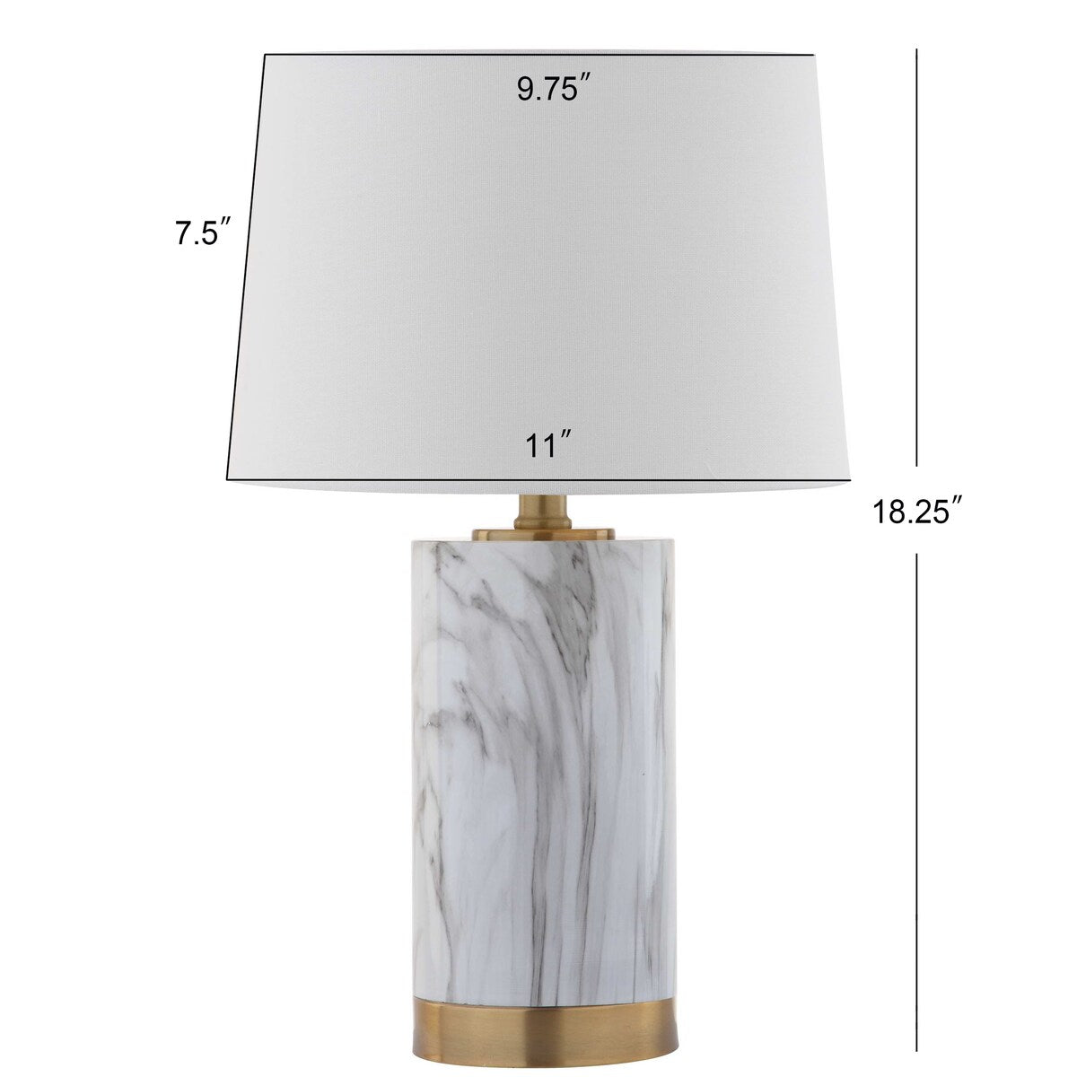 SAFAVIEH Lighting Piper 18.25-inch White/ Black Marble Table Lamp - 11" x 11" x 18.25" - 11Wx11Dx18H