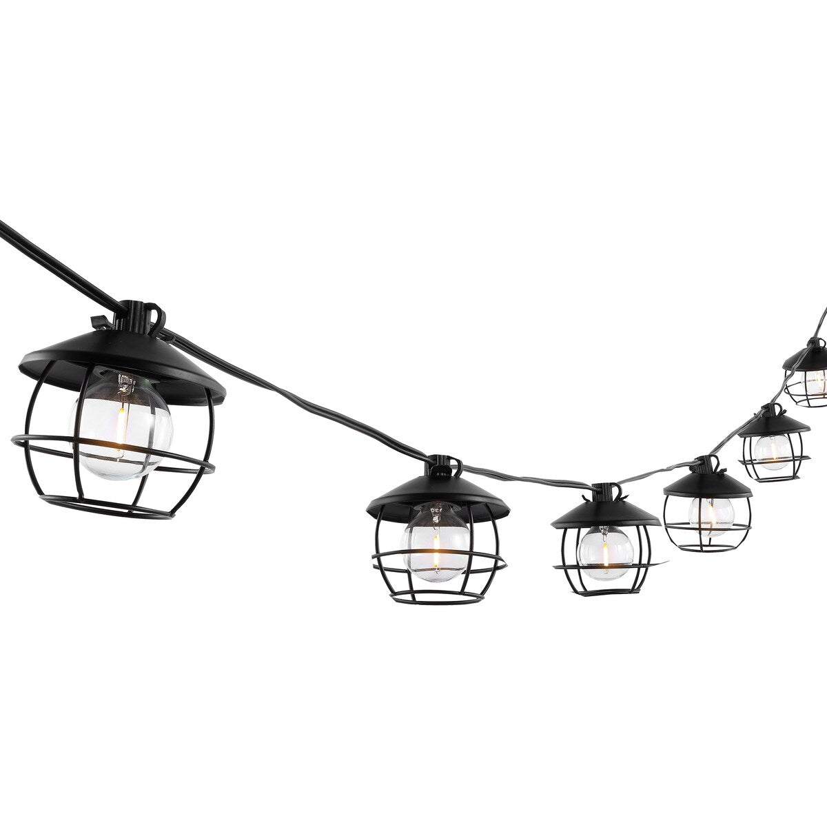 SAFAVIEH Lighting Rajshri 10 Ft LED Outdoor String Lights - Black - 120Wx3Dx3H