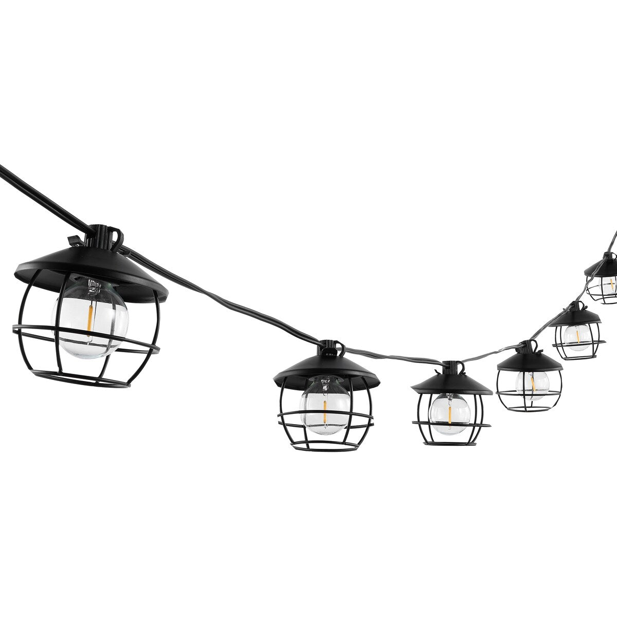 SAFAVIEH Lighting Rajshri 10 Ft LED Outdoor String Lights - Black - 120Wx3Dx3H