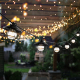 SAFAVIEH Lighting Rajshri 10 Ft LED Outdoor String Lights - Black - 120Wx3Dx3H