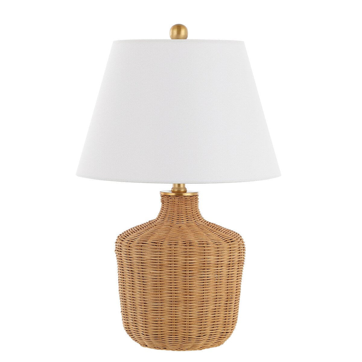 SAFAVIEH Lighting Reintraut Tropical Coastal Boho Rattan 22-inch Table Lamp - 14 In. W x 14 In. D x 22 In. H - 14Wx14Dx22H