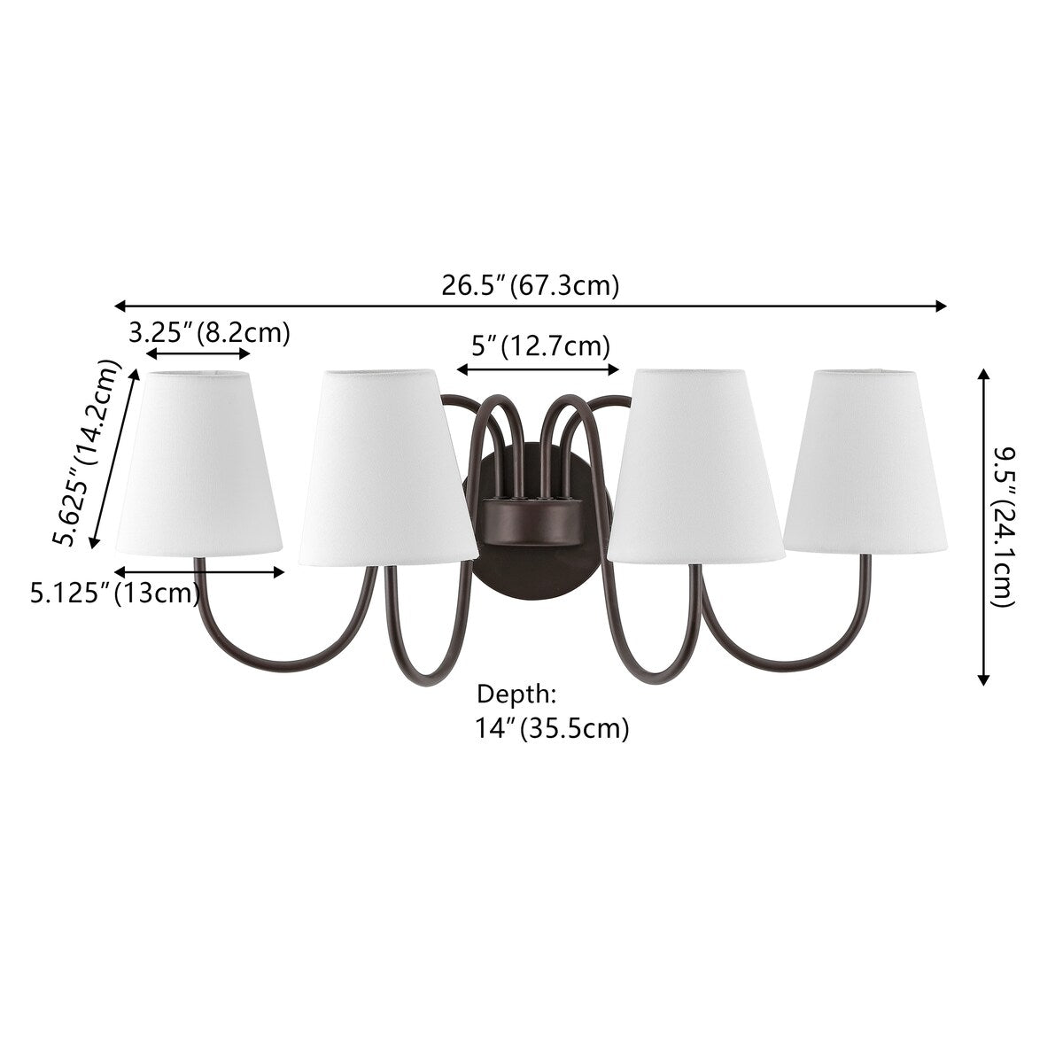 SAFAVIEH Lighting Rhea 4 Light 27-inch Wall Sconce - 27Wx14Dx10H