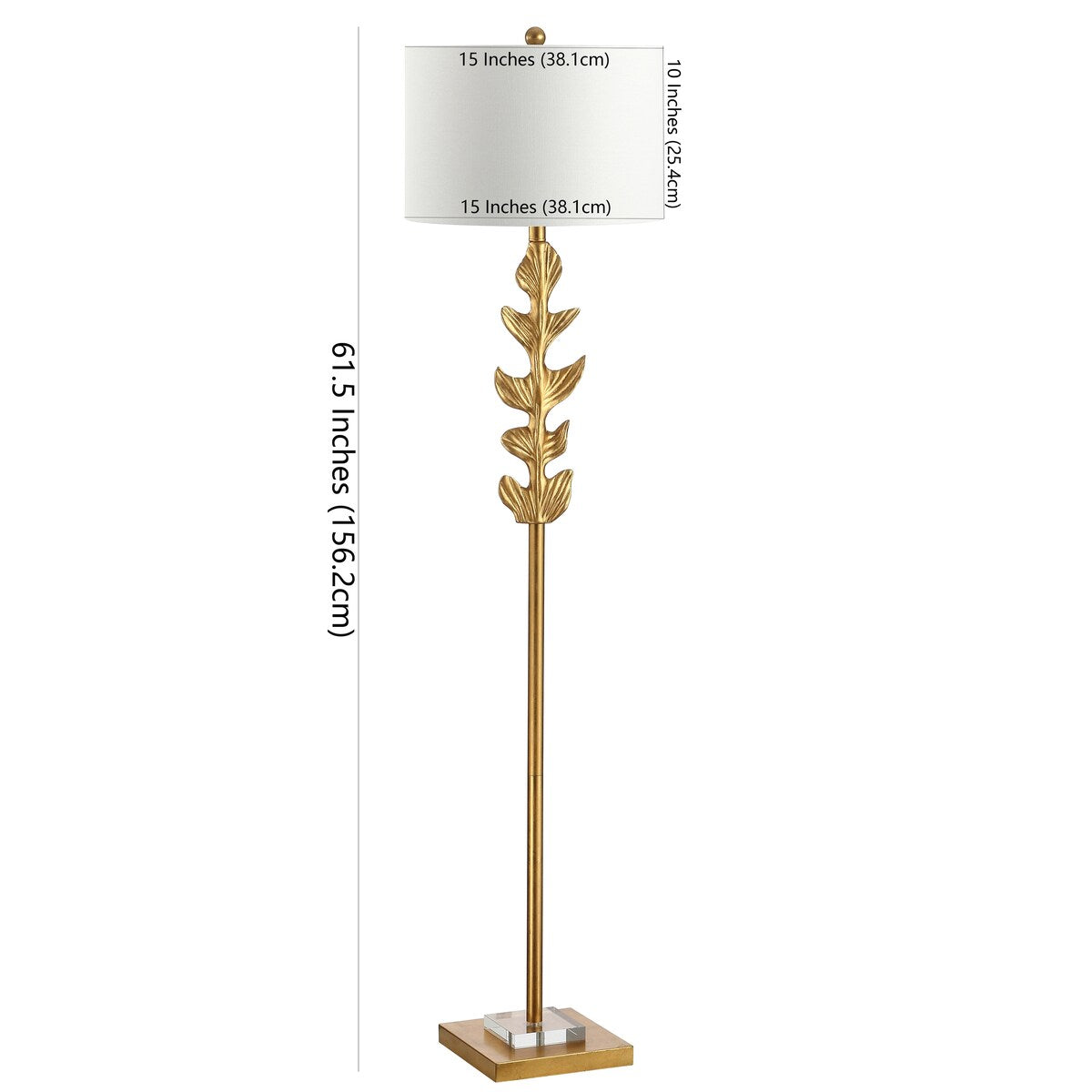 SAFAVIEH Lighting Richarde 61-inch Led Floor Lamp - Gold Leaf - 15Wx15Dx62H