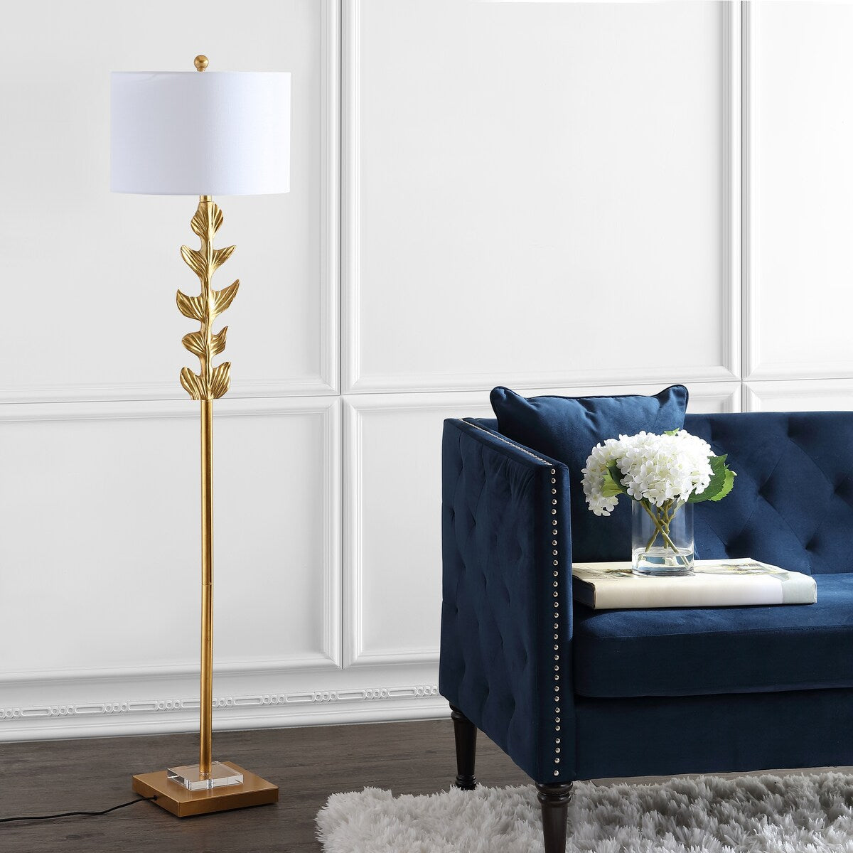 SAFAVIEH Lighting Richarde 61-inch Led Floor Lamp - Gold Leaf - 15Wx15Dx62H