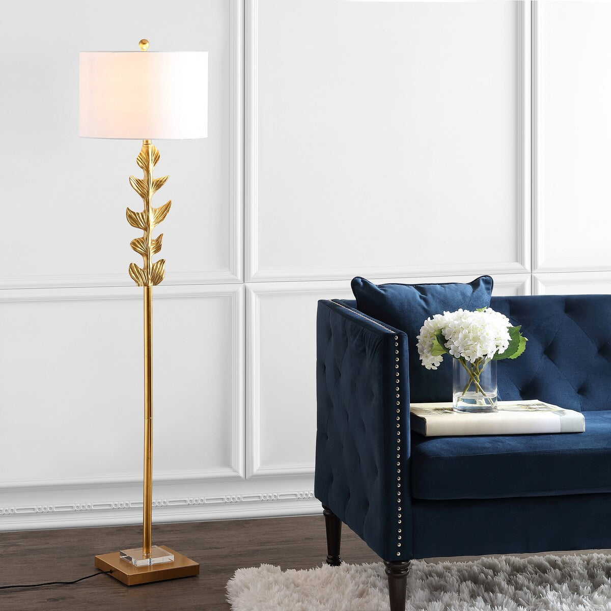 SAFAVIEH Lighting Richarde 61-inch Led Floor Lamp - Gold Leaf - 15Wx15Dx62H