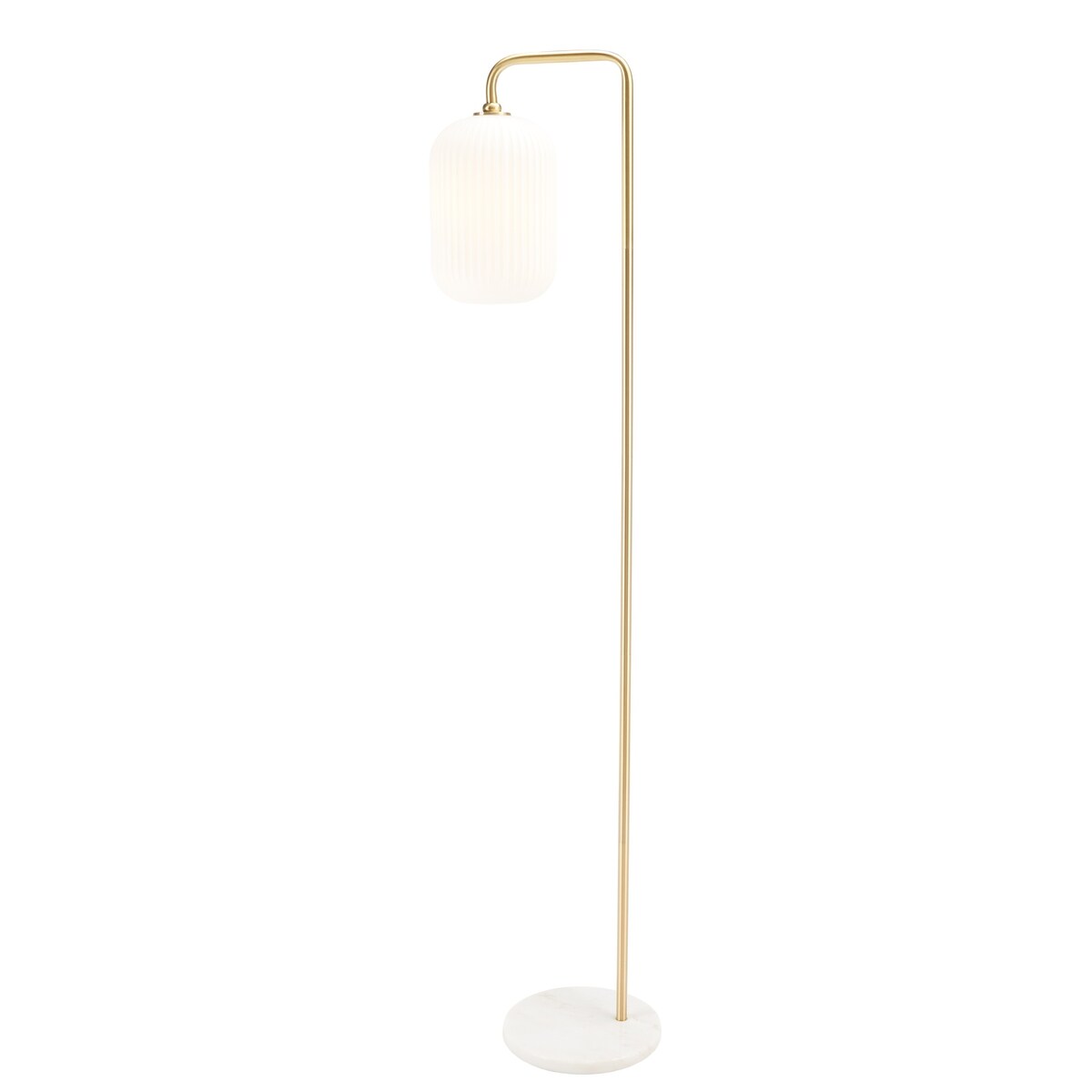 SAFAVIEH Lighting Rifka 60-inch Floor Lamp - 11 In. W x 15 In. D x 60 In. H - Gold/White Marble - 11Wx15Dx60H