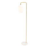 SAFAVIEH Lighting Rifka 60-inch Floor Lamp - 11 In. W x 15 In. D x 60 In. H - Gold/White Marble - 11Wx15Dx60H