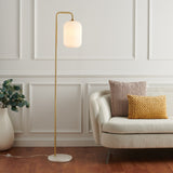 SAFAVIEH Lighting Rifka 60-inch Floor Lamp - 11 In. W x 15 In. D x 60 In. H - Gold/White Marble - 11Wx15Dx60H