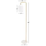 SAFAVIEH Lighting Rifka 60-inch Floor Lamp - 11 In. W x 15 In. D x 60 In. H - Gold/White Marble - 11Wx15Dx60H