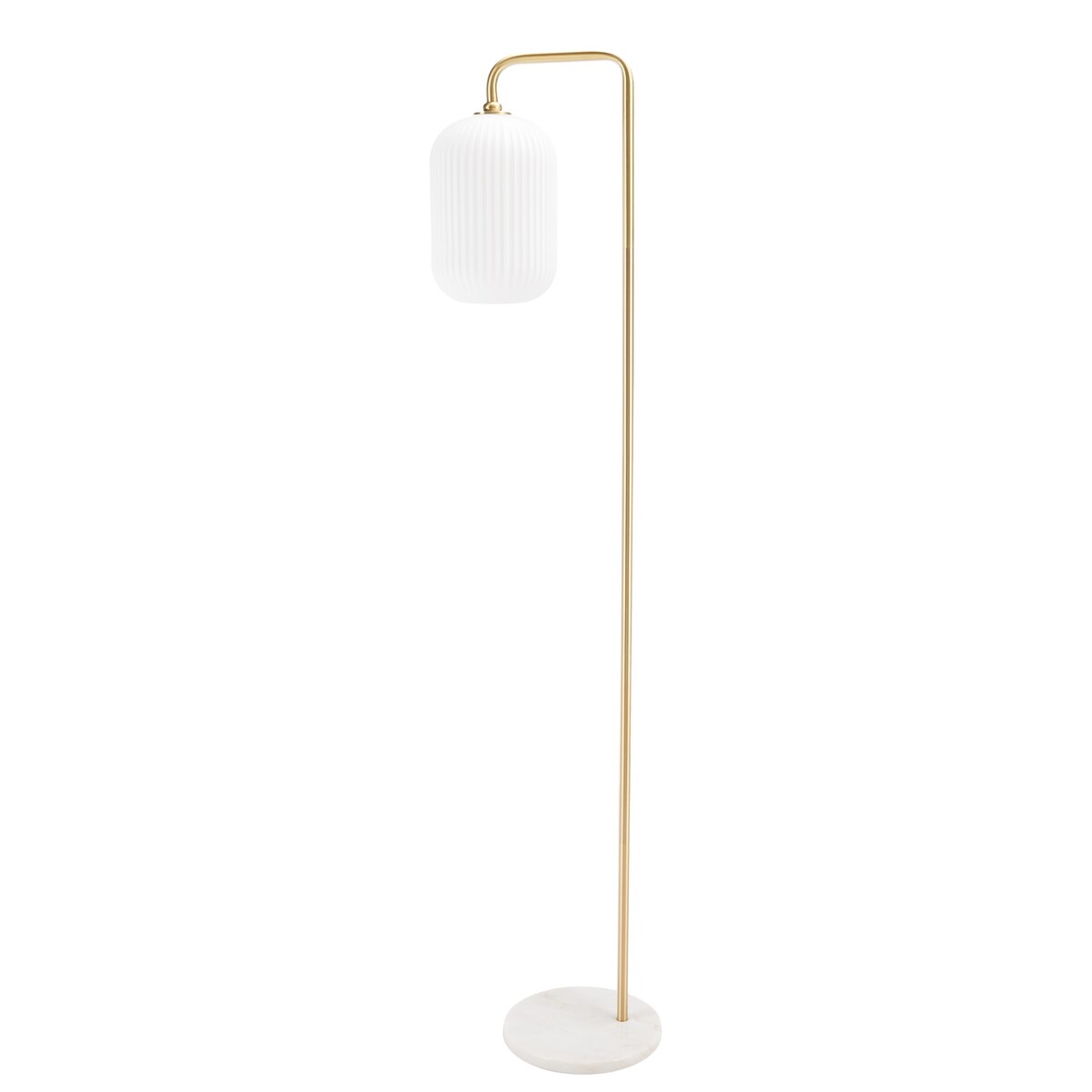 SAFAVIEH Lighting Rifka 60-inch Floor Lamp - 11 In. W x 15 In. D x 60 In. H - Gold/White Marble - 11Wx15Dx60H