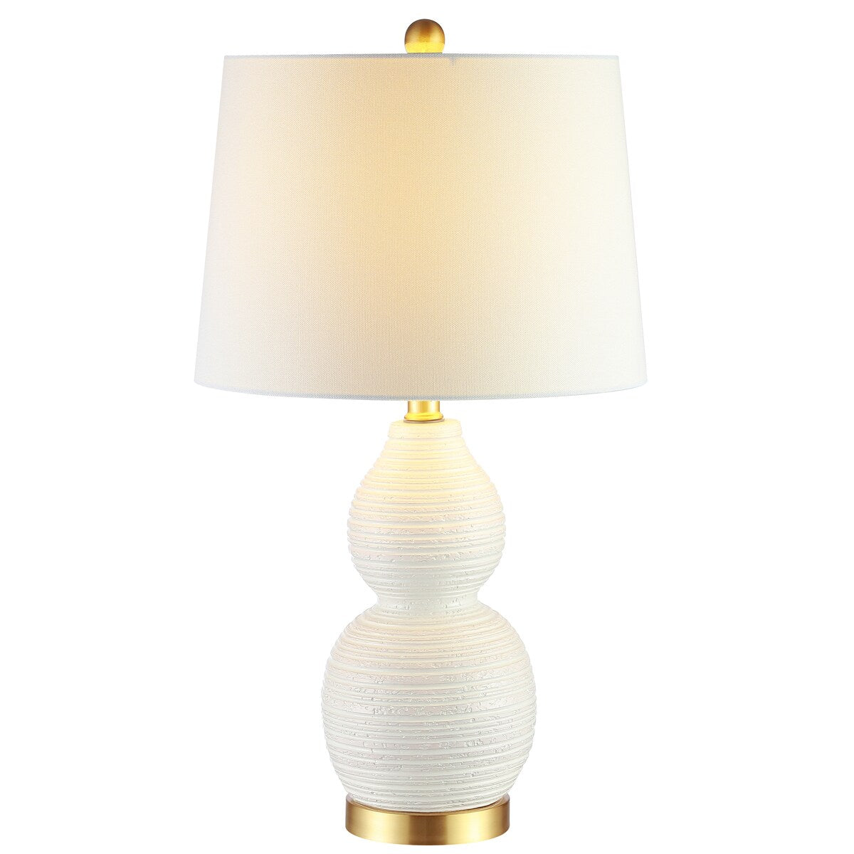 SAFAVIEH Lighting Rikie 25-inch White LED Table Lamp - 14" W x 14" L x 25.5" H - 14Wx14Dx26H