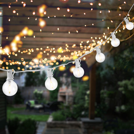 SAFAVIEH Lighting Roelfiene 10 Ft LED Outdoor String Lights - White - 120Wx2Dx3H