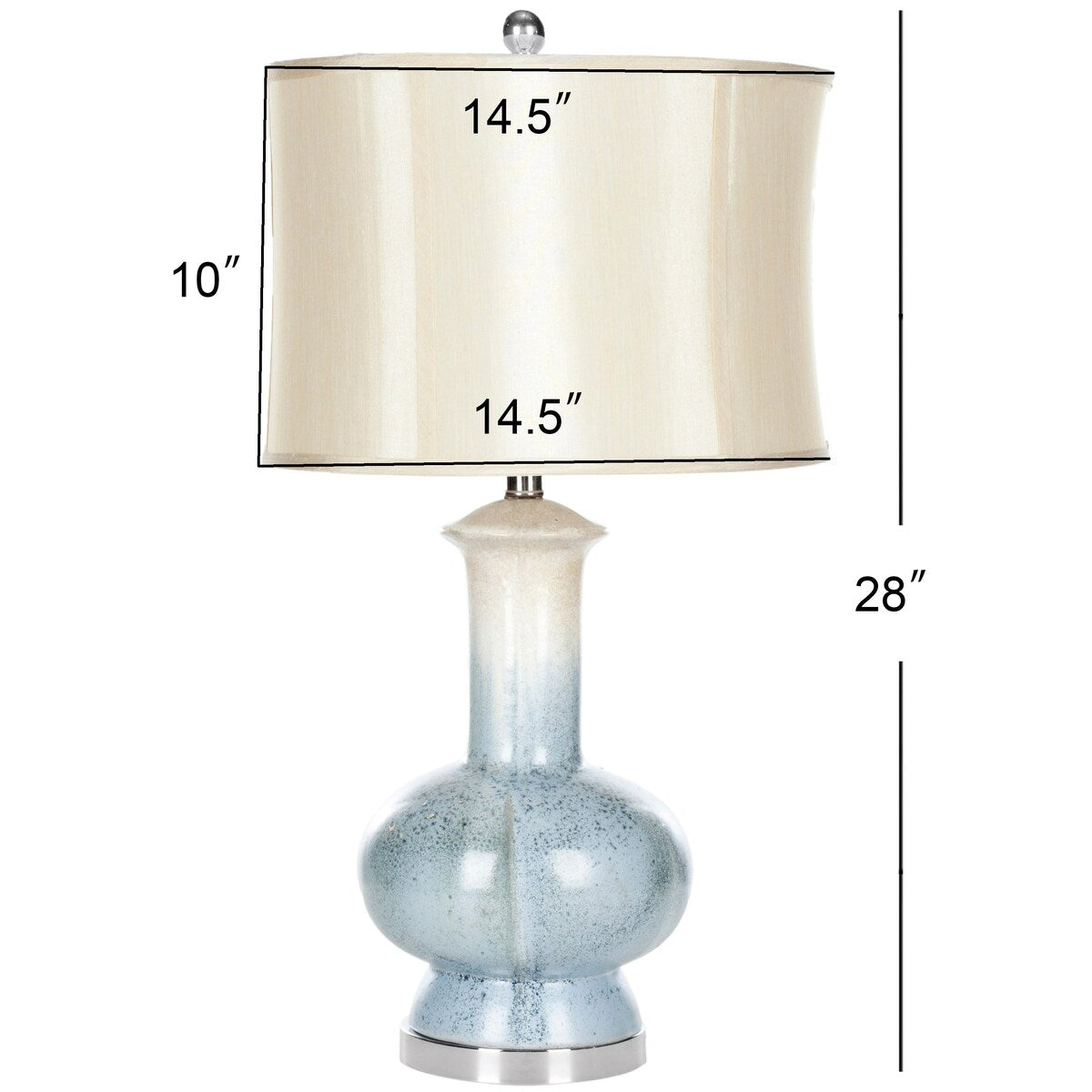 SAFAVIEH Lighting Rosaleen 29-inch Glazed Ceramic Table Lamp - 14.5"x14.5"x28" - 15Wx15Dx28H