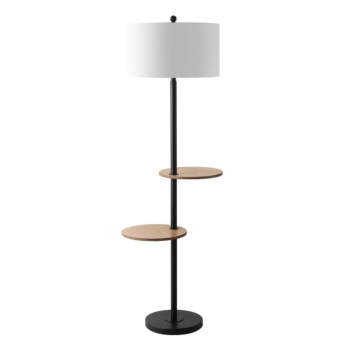 SAFAVIEH Lighting Rosemarie 63-inch Led 2-Shelf Floor Lamp - 22" W x 18" L x 62.8" H - Matte Black - 22Wx18Dx63H