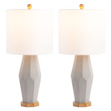 SAFAVIEH Lighting Rouba 27-inch Ceramic LED Table Lamp (Set of 2) - 12" W x 12" L x 27" H - 12Wx12Dx27H