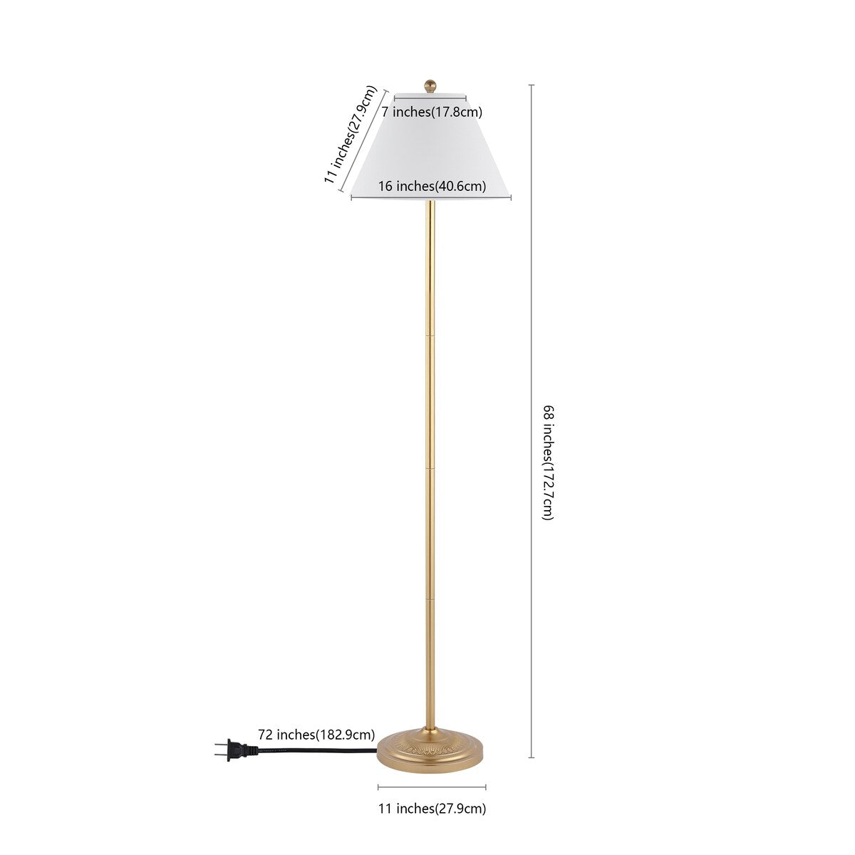 SAFAVIEH Lighting Samire 68-inch Floor Lamp - 16" W x 16" D x 68" H - 16Wx16Dx68H