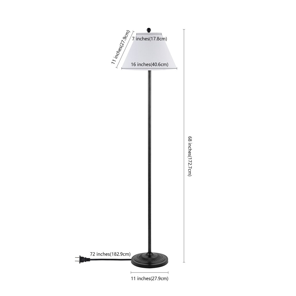 SAFAVIEH Lighting Samire 68-inch Floor Lamp - 16" W x 16" D x 68" H - 16Wx16Dx68H