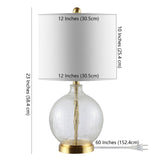 SAFAVIEH Lighting Sanela 22-inch Glass Table Lamp - 11" x 11" x 22" - 12Wx12Dx23H