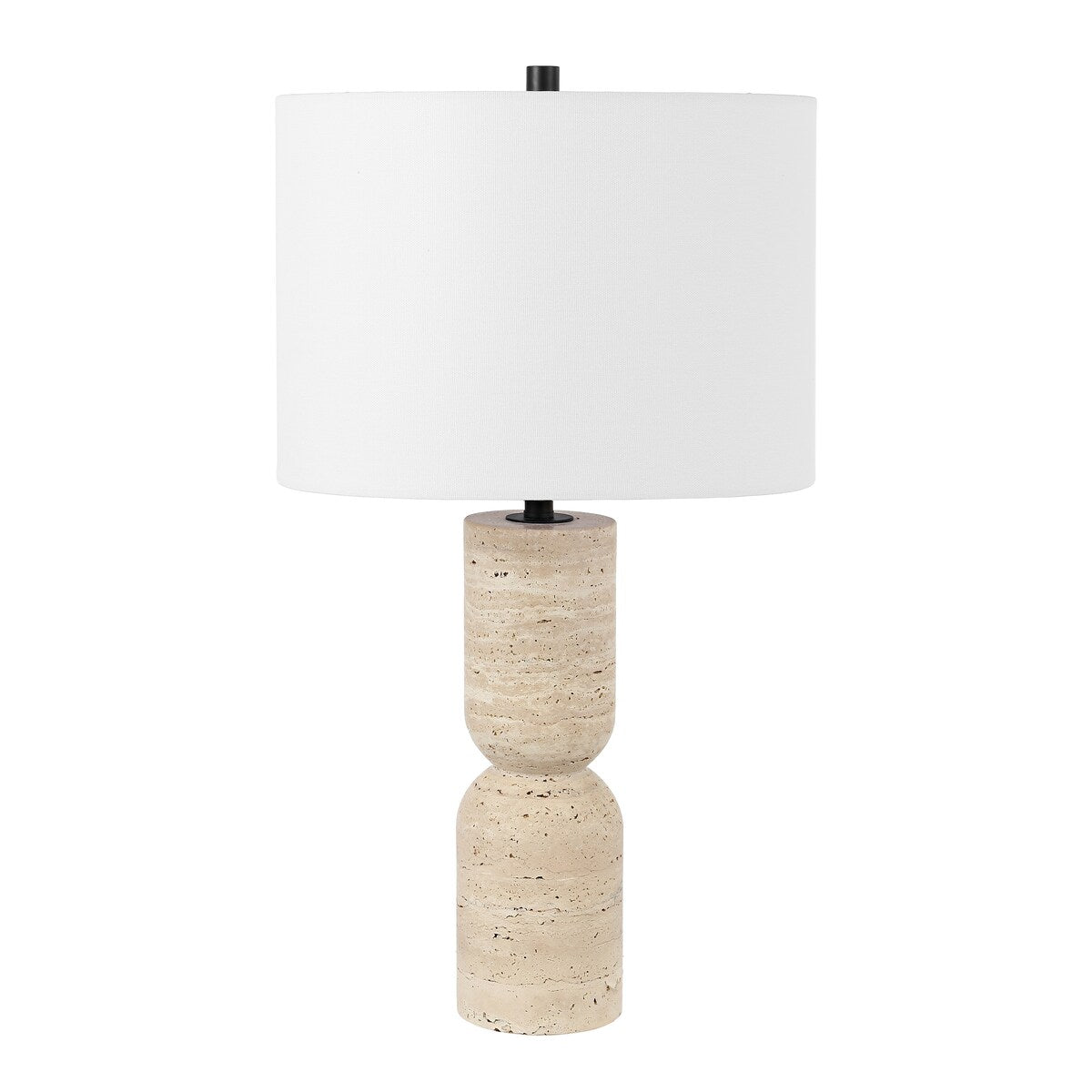 SAFAVIEH Lighting Sayaka Travertine 25-inch Table Lamp (LED Bulb Included) - 14 In. W x 14 x In. D 25.3 In. H - 14Wx14Dx25H