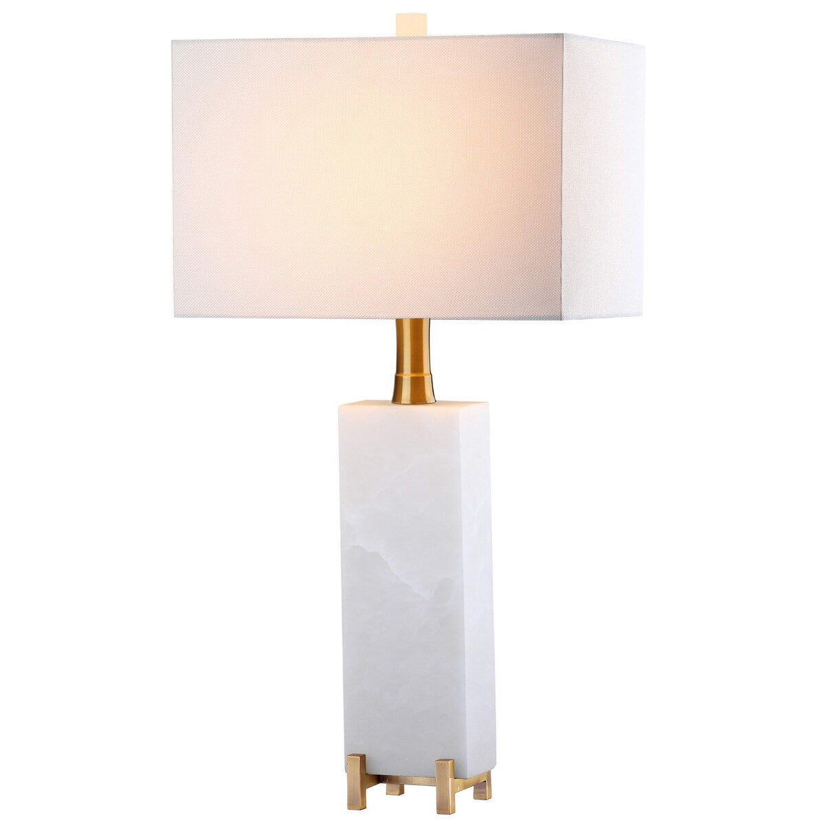 SAFAVIEH Lighting Seong 30-inch Alabaster LED Table Lamp - 15"x8"x30" - 15Wx8Dx30H