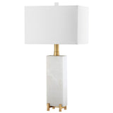 SAFAVIEH Lighting Seong 30-inch Alabaster LED Table Lamp - 15"x8"x30" - 15Wx8Dx30H