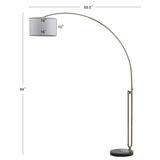 SAFAVIEH Lighting Shalonda 84-inch Led Arc Floor Lamp - 69.5"x16"x84" - Antique Brass - 70Wx16Dx84H