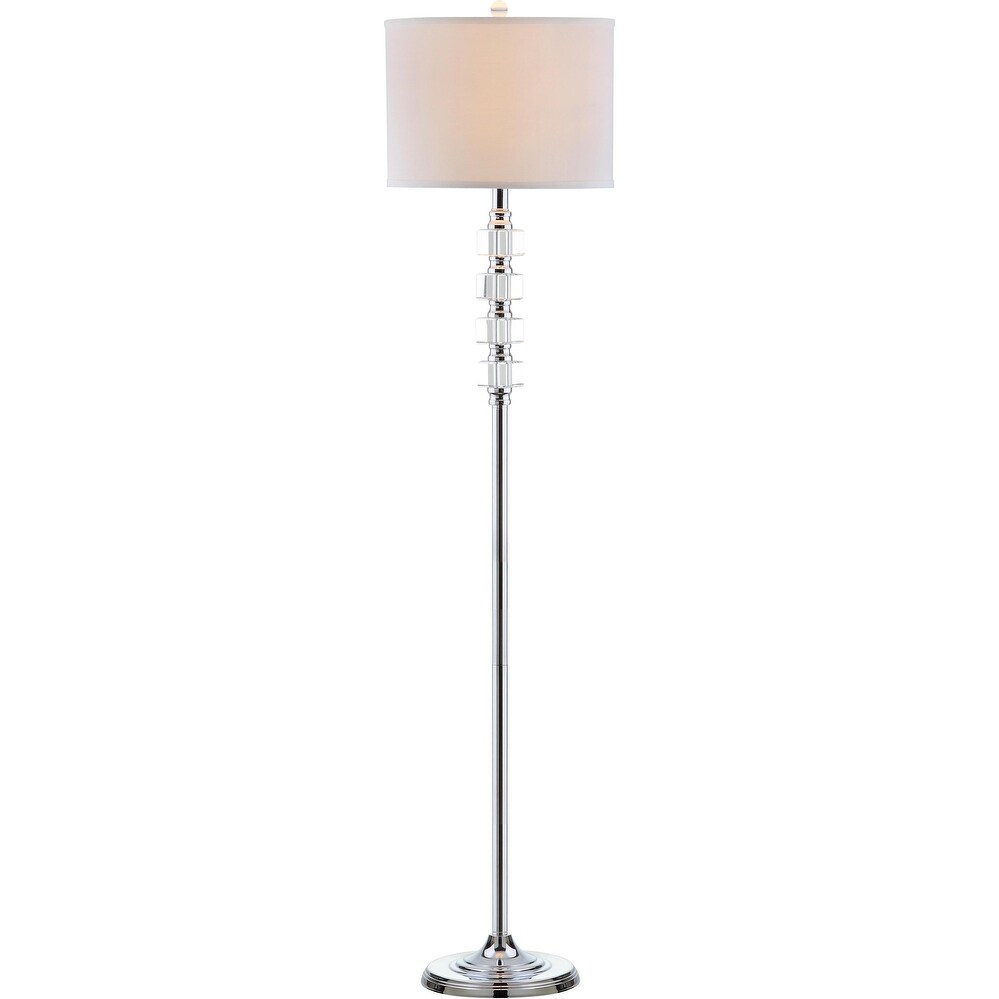 SAFAVIEH Lighting Shannan 60-inch Crystal Street Floor Lamp - 14"x14"x60" - Clear/Chrome - 14Wx14Dx60H