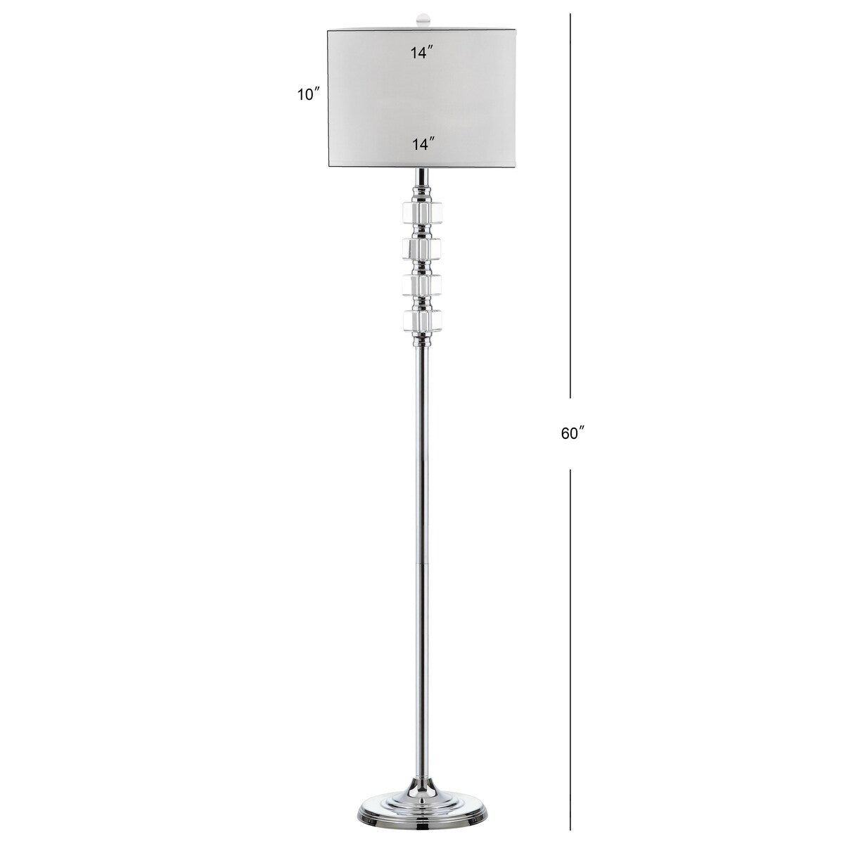 SAFAVIEH Lighting Shannan 60-inch Crystal Street Floor Lamp - 14"x14"x60" - Clear/Chrome - 14Wx14Dx60H