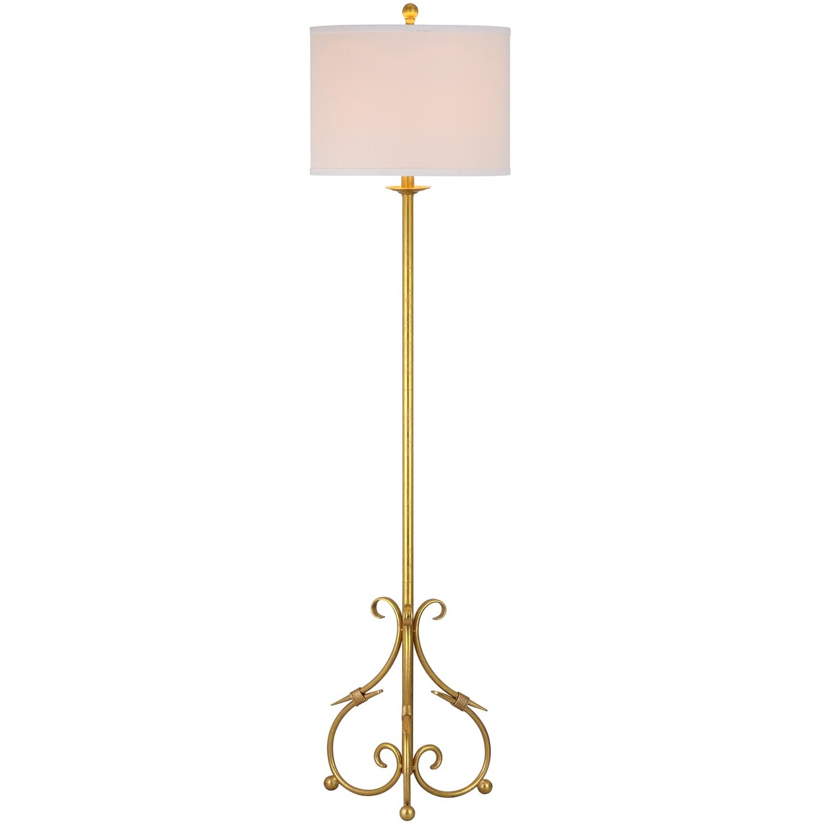 SAFAVIEH Lighting Shanta 60-inch Baroque Antiqued Gold Floor Lamp - 15"x15"x60" - Antique Gold - 15Wx15Dx60H