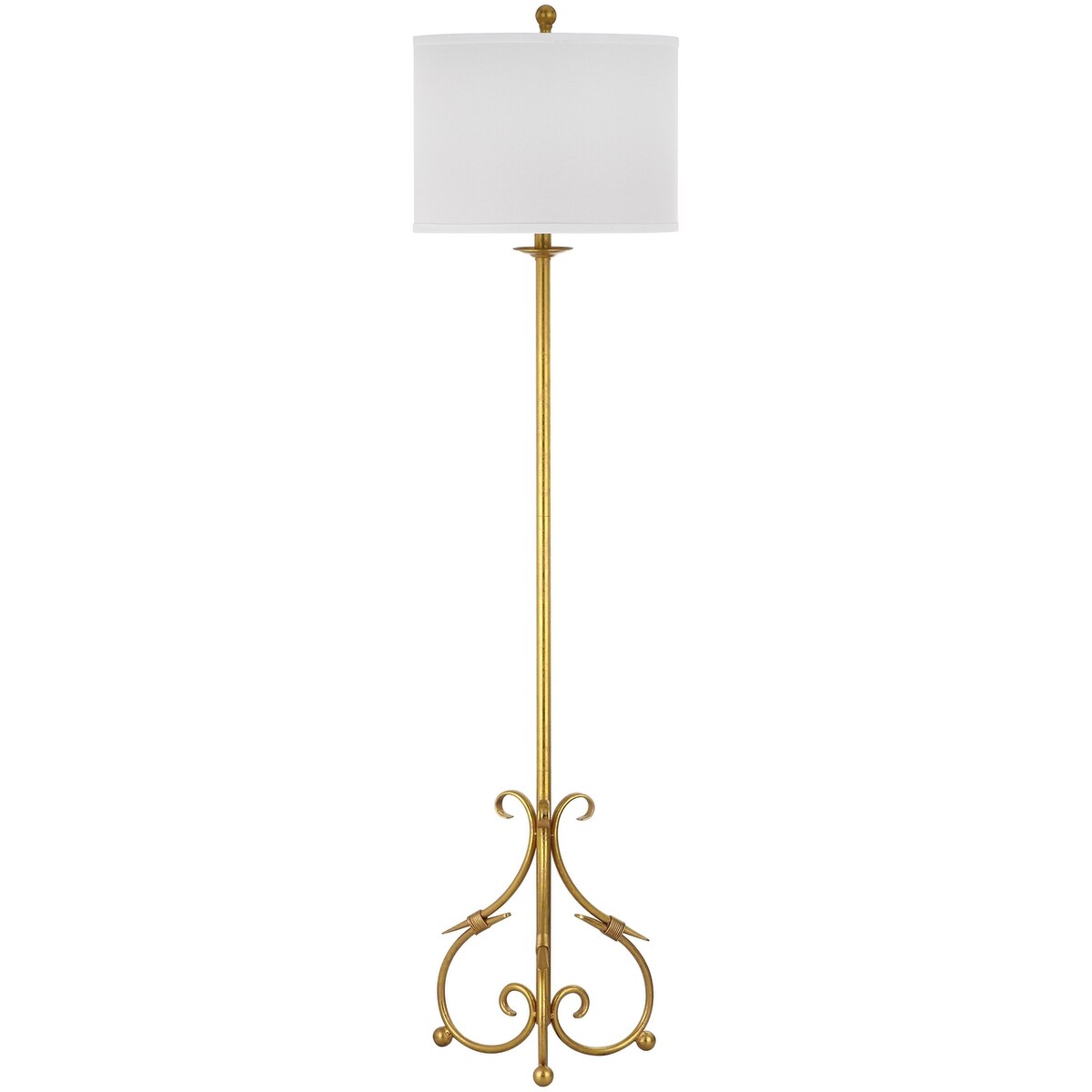 SAFAVIEH Lighting Shanta 60-inch Baroque Antiqued Gold Floor Lamp - 15"x15"x60" - Antique Gold - 15Wx15Dx60H