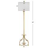 SAFAVIEH Lighting Shanta 60-inch Baroque Antiqued Gold Floor Lamp - 15"x15"x60" - Antique Gold - 15Wx15Dx60H