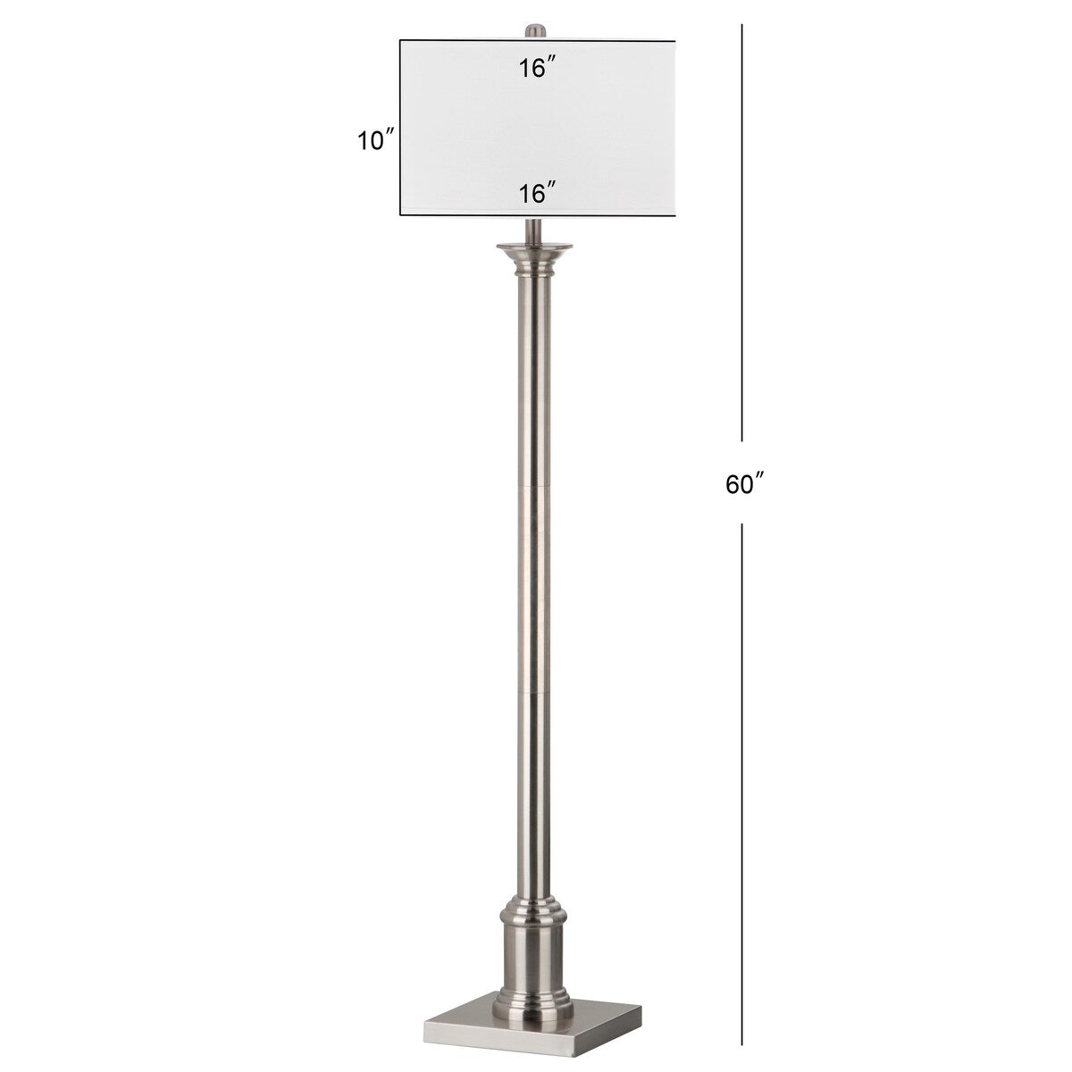 SAFAVIEH Lighting Shantel 60-inch Nickel Floor Lamp - 16Wx16Dx60H