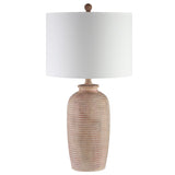 SAFAVIEH Lighting Shefali 27-inch Sandy Pearl LED Table Lamp - 14" W x 14" L x 27.5" H - 14Wx14Dx28H